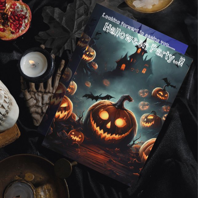 Hells Pumpkin Head Halloween-Party Einladung (Hells Pumpkin Head Halloween Party Invitation)