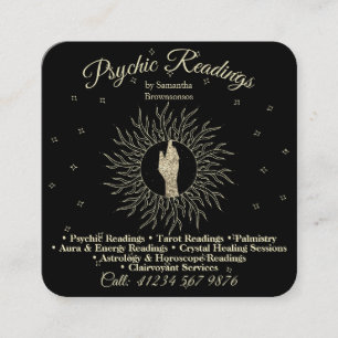Hellseher-Medium-Astrologe-Massage-Sepia-Heilung Quadratische Visitenkarte