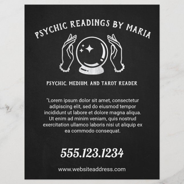 Hellseher Tarotkartenleser Flyer (Vorne)