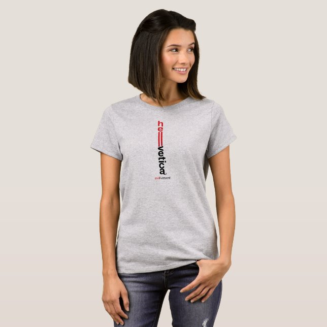 Hellvetica – Vertikales Logo T-Shirt (Vorne ganz)