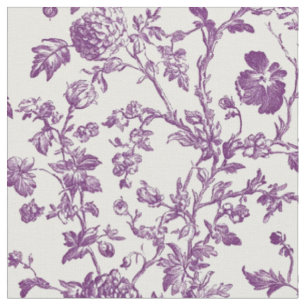 Hellviolette Floral Toile Stoff