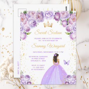 Hellviolette Haare Prinzessin Sweet Sixteen Postkarte