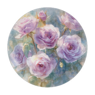 Hellviolette Rosen Impressionistische Blumen Schneidebrett