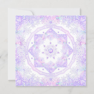 hellviolette Schneeflocke & glitzerndes Herz Karte