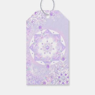 HELLVIOLETTE SCHNEEFLOKKE & GLITZERNDES HERZ GESCHENKANHÄNGER