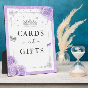 Hellviolette Silber-Kronen-Karten und Geschenke-Sc Fotoplatte