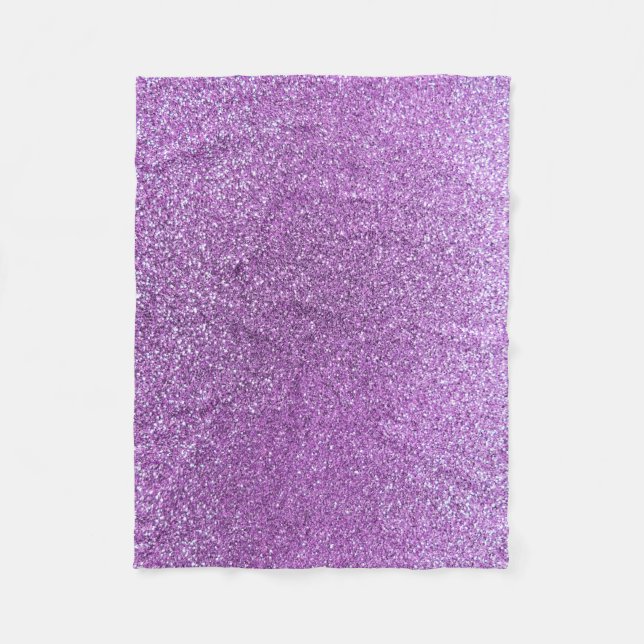 Hellvioletter Glitter Fleecedecke (Vorderseite)
