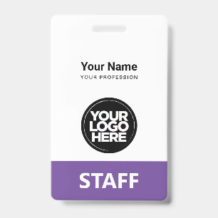 Hellvioletter Mitarbeiternamens Firmenlogo Staff T Ausweis