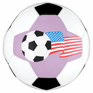 Hellviolettes Fußballdesign mit amerikanischer Fla Fußball