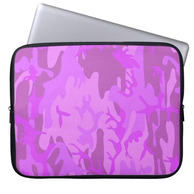 Hellviolettes Tarnmuster Laptopschutzhülle (Vorderseite)