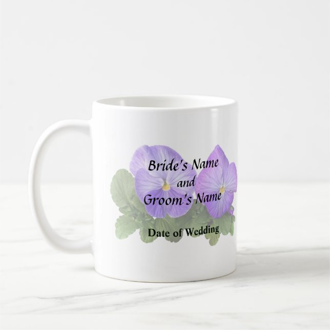 Hellviolettes und weißes Stiefmütterchen-Paar Kaffeetasse (Links)
