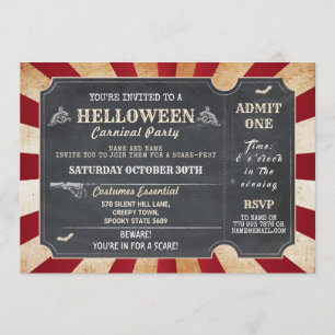 HELLween Halloween-Party Circus Horror Ticket Einladung