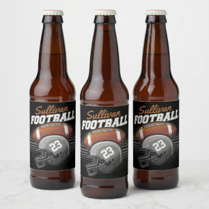 Helm der personalisierten Fußballmannschaft Bierflaschenetikett
