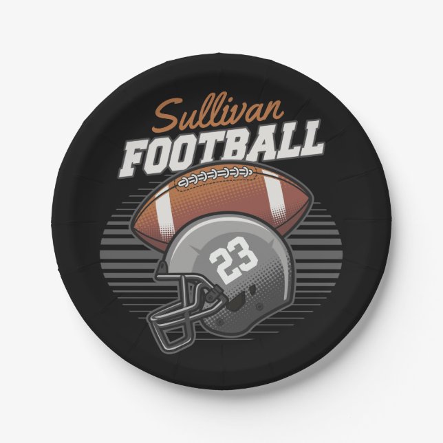 Helm der personalisierten Fußballmannschaft Pappteller (Vorderseite)