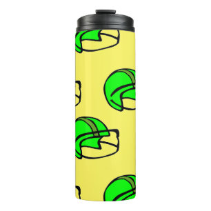 Helm für grüne Fußball Thermosbecher