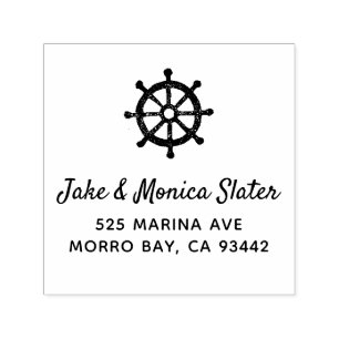 Helm Nautical Ship's Wheel Sailing Rücksendeadress Permastempel