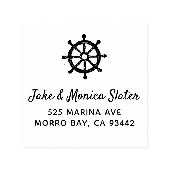 Helm Nautical Ship's Wheel Sailing Rücksendeadress Permastempel (Design)