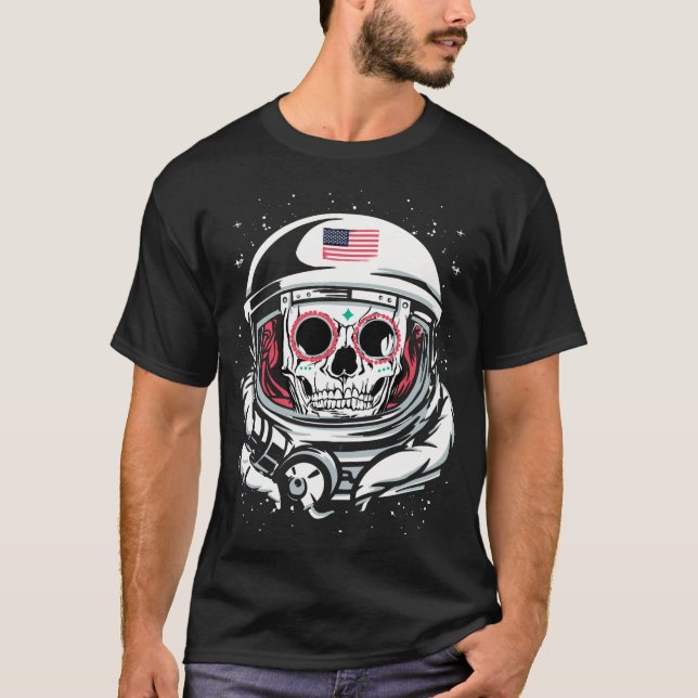 Helm Schädel Tag des Toten T-Shirt (Vorderseite)
