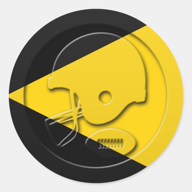 Helm und Ball Runder Aufkleber (Vorderseite)