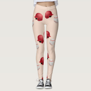 Helm und Bälle auf Baseball Leggings