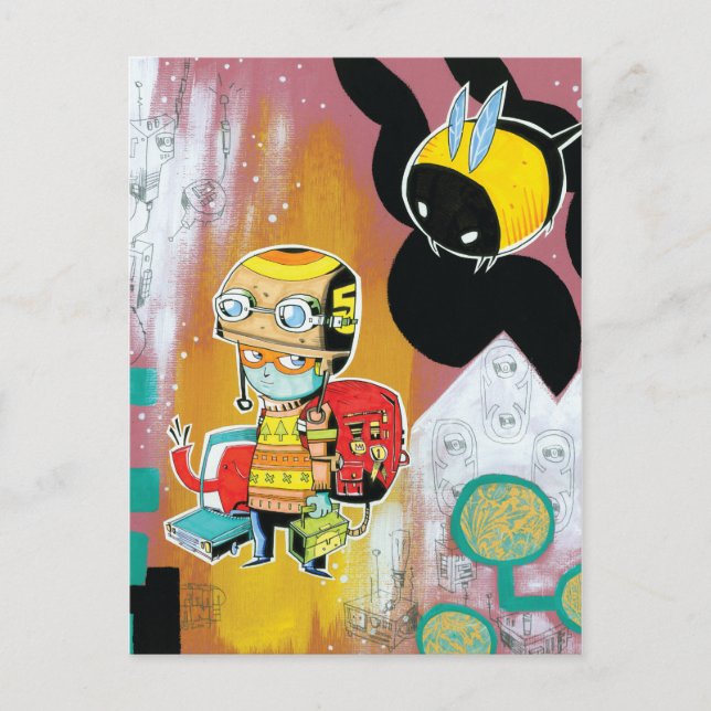 Helmet Boy Postcard Postkarte (Vorderseite)