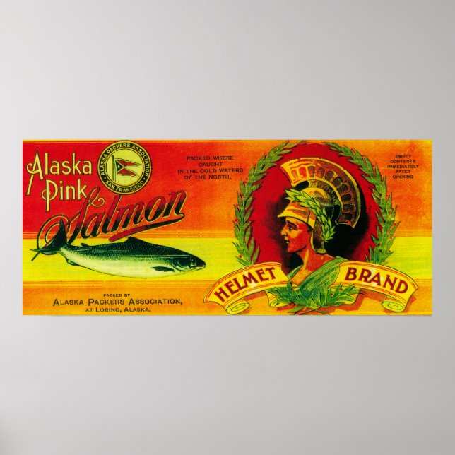 Helmet Lachs Can LabelLoring, AK Poster (Vorne)
