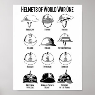 Helmets Charts des Ersten Weltkriegs Poster
