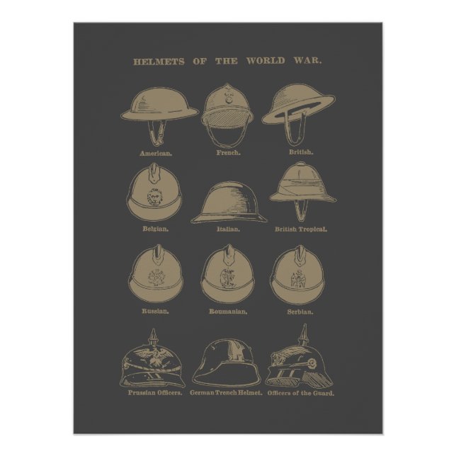 Helmets of the World War 1  Poster (Vorderseite)