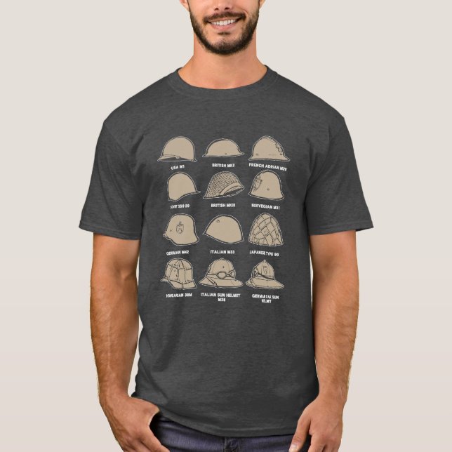 Helmets of the World War 2 T-Shirt (Vorderseite)