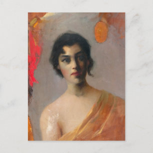 Helmi Biese Dark haar Mörkhårig Tummatukainen Postkarte