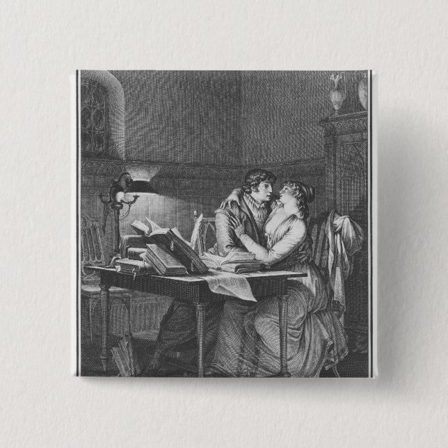 Heloise und Abelard in ihrer Studie Button (Vorderseite)