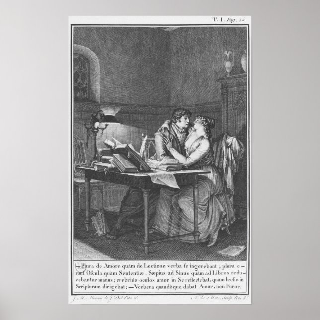 Heloise und Abelard in ihrer Studie Poster (Vorne)