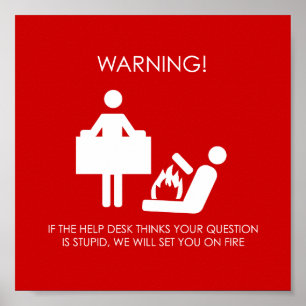 Help Desk Warn Poster