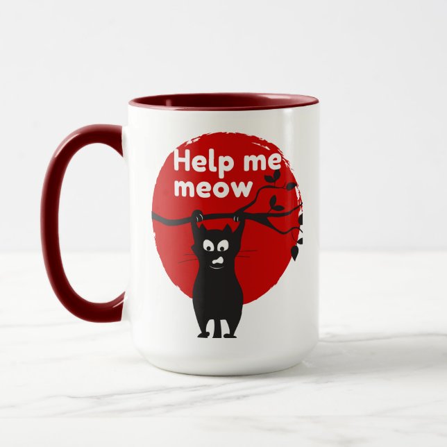 Help Me Meow cat Tea mug Tasse (Links)