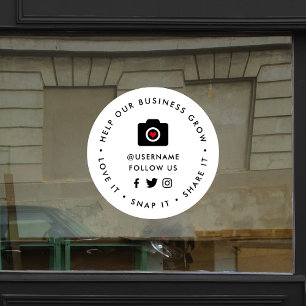 Help our Business Grow   Snap Share Social Media Fensteraufkleber