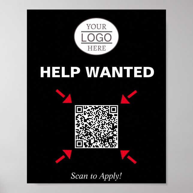 Help Wanted QR Code Signage for Business Poster (Vorne)