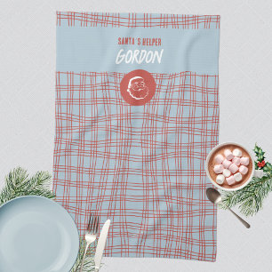 Helper Moderner Blue & Red Holiday Geschirrtuch