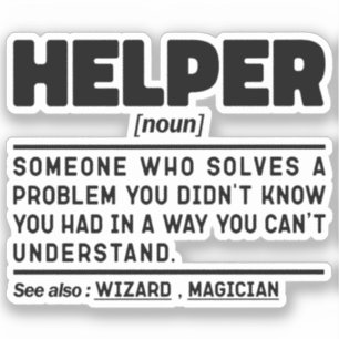 Helper Noun Definition Funny Specialist Aufkleber