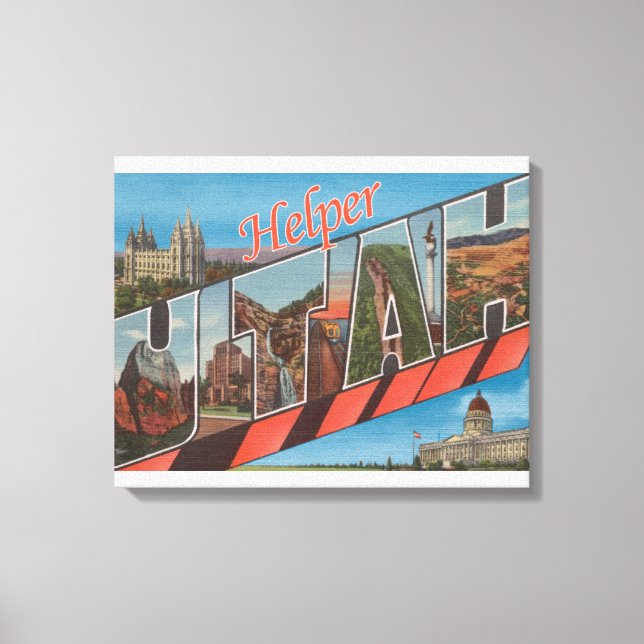 Helper, UtahLarge Letter ScenesHelper, UT Leinwanddruck (Vorderseite)