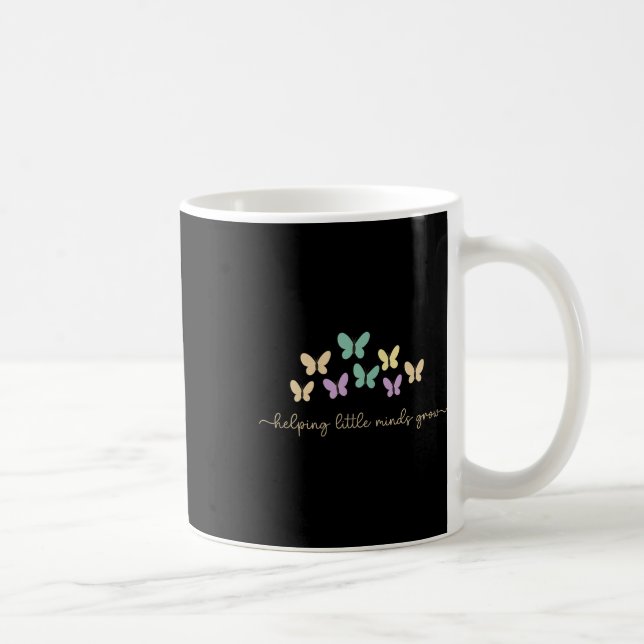Helping Little Minds Grow Butterfly Retro Teacher  Kaffeetasse (Rechts)
