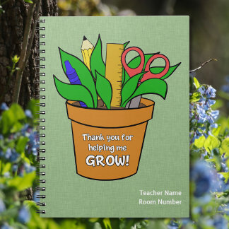 Helping me Grow Teacher Gift Spiral Photo Notebook Notizblock