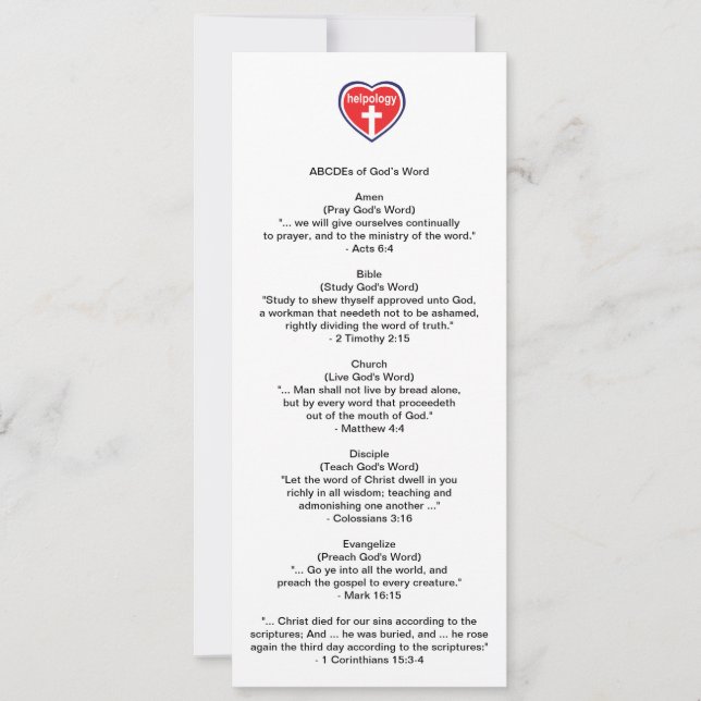 Helpology™ Biblemark™ Karte (Vorderseite)