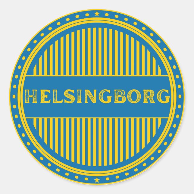 Helsingborg City Pride Emblem – Swedish Identity Runder Aufkleber (Vorderseite)