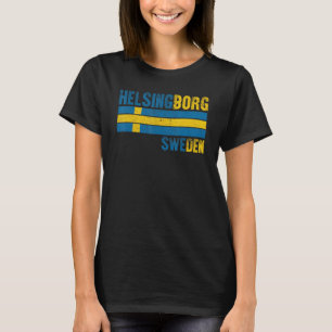 Helsingborg Schweden Flagg Schwedische Menne Fraue T-Shirt