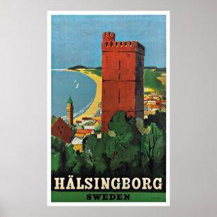 Helsingborg Schweden Vintage Travel Poster