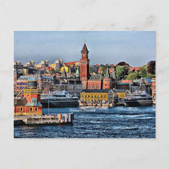 Helsingor, Dänemark cityscape Postkarte (Vorderseite)