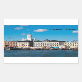 Helsinki City Skyline Rechteckiger Aufkleber