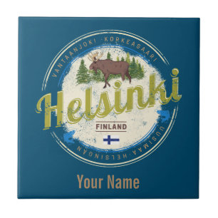 Helsinki Elche Hauptstadt Finnland Vintagen Souven Fliese