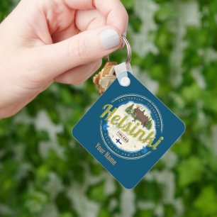 Helsinki Elche Hauptstadt Finnland Vintagen Souven Schlüsselanhänger