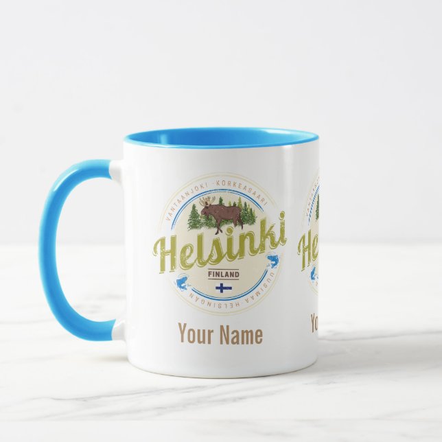 Helsinki Elche Hauptstadt Finnland Vintagen Souven Tasse (Links)